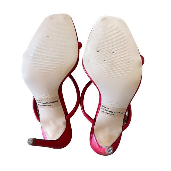 Lulu's Red Leather Heel Size 8 - Picture 5 of 5